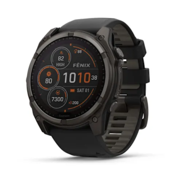 Garmin Fenix 8x sapphire solar grigio scuro dlc cinturino nero/grigio