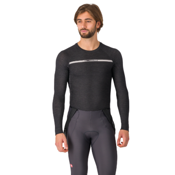 Maglia intima manica lunga Castelli Merino seamless nero